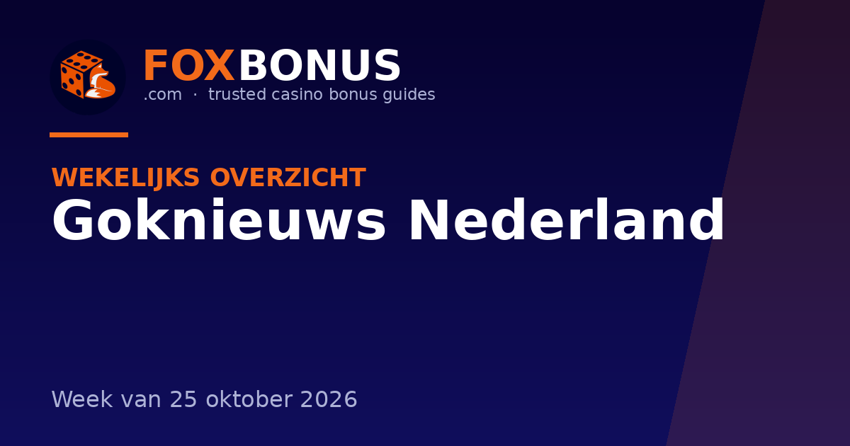 Goknieuws Nederland – Week van 25 oktober 2026